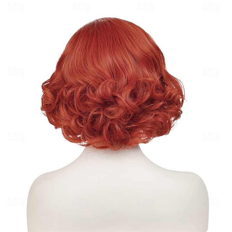 Short Copper Red Wigs for Women 1920s 20s 30s Curly Synthetic Auburn Bob Vintage Wig Carnival Cosplay Costume Wig Halloween Wigs2