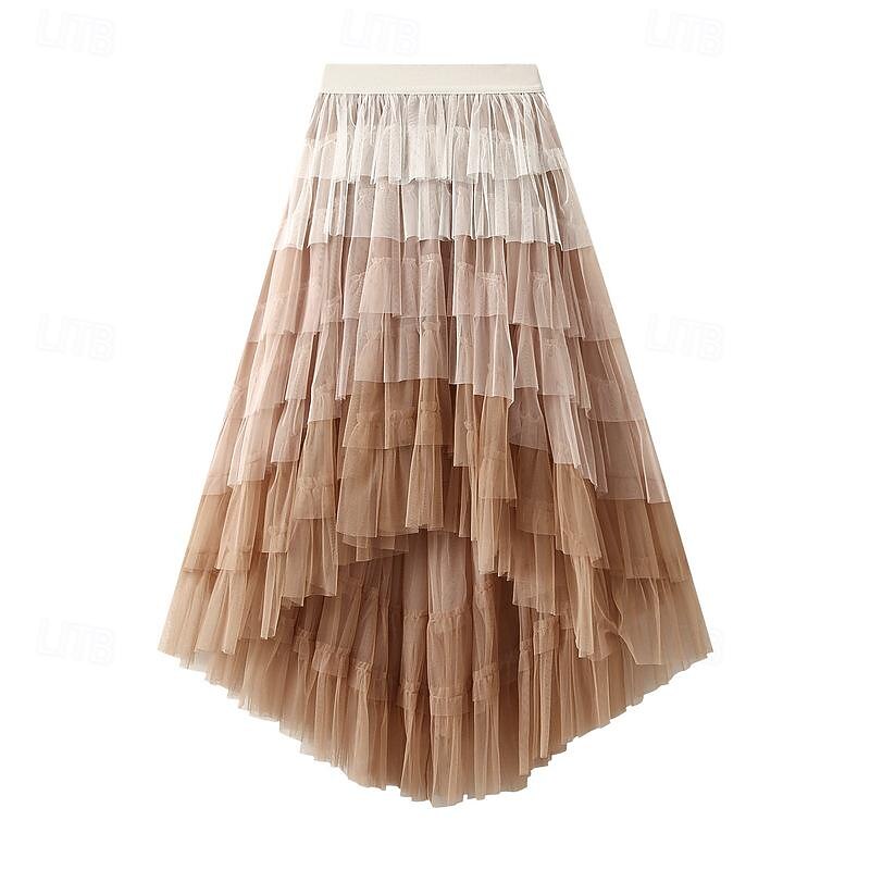 1950s Fairy Mesh Layered Maxi Tutu Tulle Skirt Fancy Dress Women's Kings Day Carnival Masquerade Party / Evening Bachelorette Party Adults Skirts