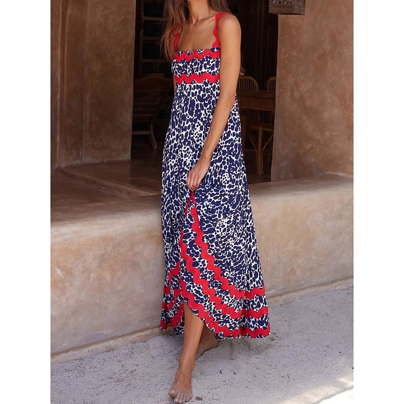 Women's Casual Dress Slip Dress Beach Dress Floral Backless Print Strap Long Dress Maxi Dress Tropical Hawaiian Vacation Sleeveless Summer4