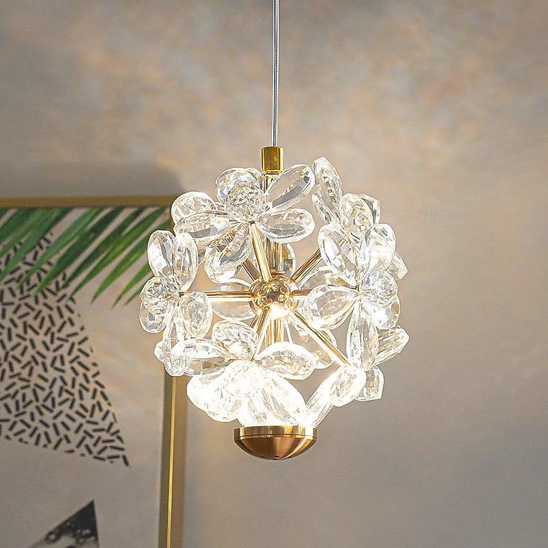LED Pendant Light Hanging Lamp Simple Cafe Restaurant Bar Pendant Light E27 Light Source Metal Crystal Art Droplight Flashlight Ceiling Light 110-240V3