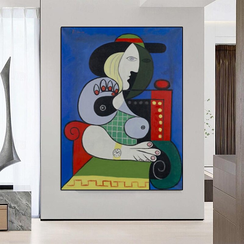 Hand painted Pablo Picasso Woman with a Watch oil painting  Hand-Painted Oil Painting Replica Large Dinning Room Wall ArtBed Room Wall DecorKitchen Framed Art or only canvas4