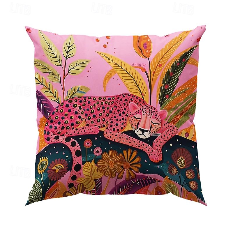 Leopard Pattern Green 1PC Throw Pillow Covers Multiple Size Coastal Outdoor Decorative Pillows Soft Velvet Cushion Cases for Couch Sofa Bed Home Decor4
