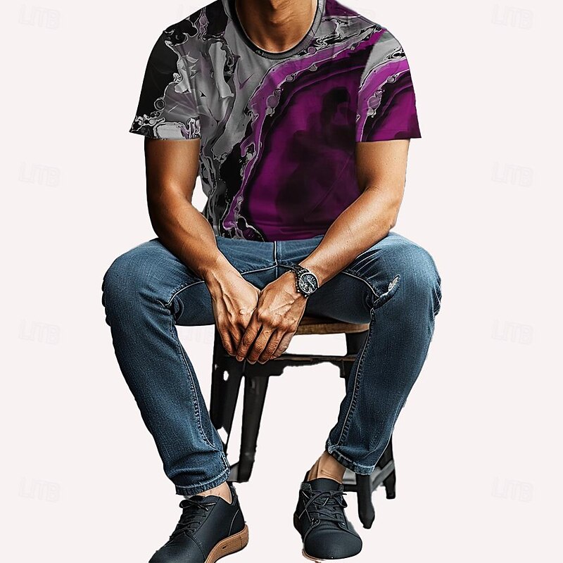 Men's Graphic Color Block Gothic Horror T Shirt Short Sleeve T shirt 3D Print Crew Neck Shirt Daily Designer Casual Sports Outdoor Holiday Going out Red Purple Green Spring & Summer Clothing Apparel4