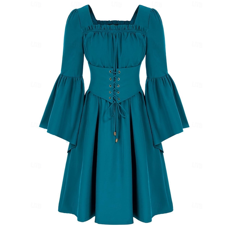 Retro Vintage Medieval Renaissance Vacation Dress Dress Masquerade Outlander Women's Halloween Wedding Party Vacation Dress sca Medieval Clothing4