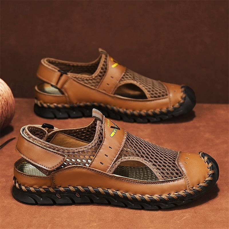 Men's Brown Mesh Sandals – Breathable and Stylish Summer Shoes for Beach, Vacation & Outdoor Activities2