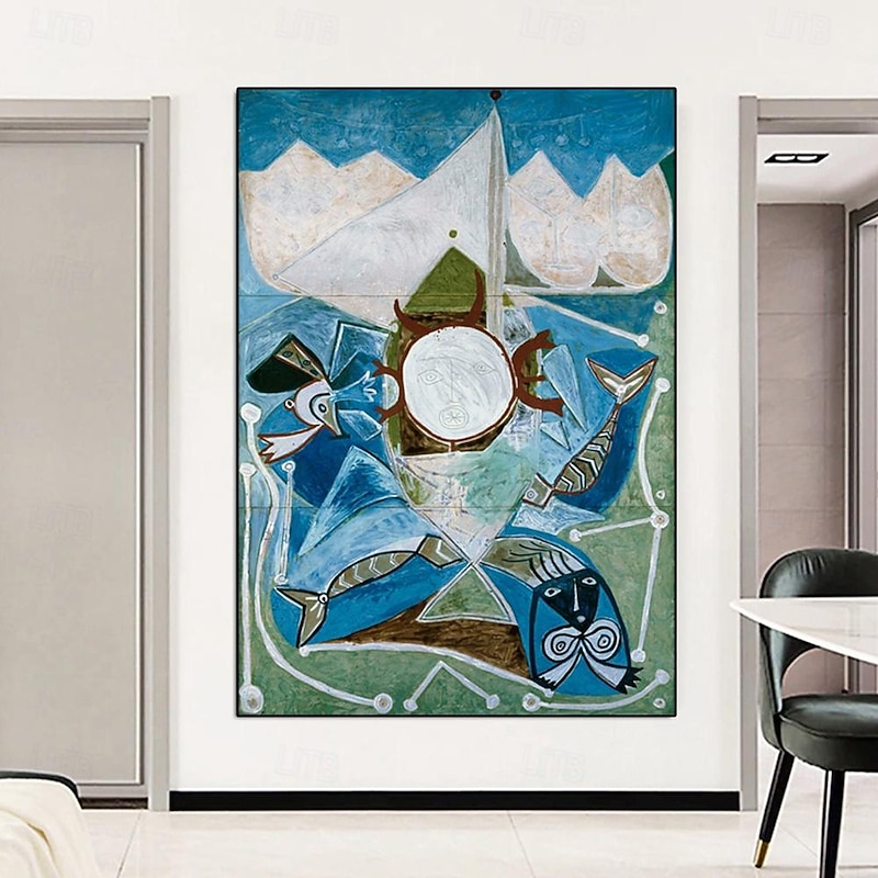 100% Hand painted Pablo Picasso FRAME Ulysses' and the Mermaids oil painting Pablo Picasso Guernica Reproduction Oil painting on canvas4