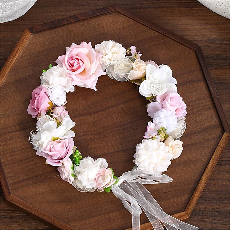 Bride Wreath Bridesmaid Flower Headband Hair Hoop Forest Style Wedding Dress Accessories Korean Seaside Photography Hair Accessories4