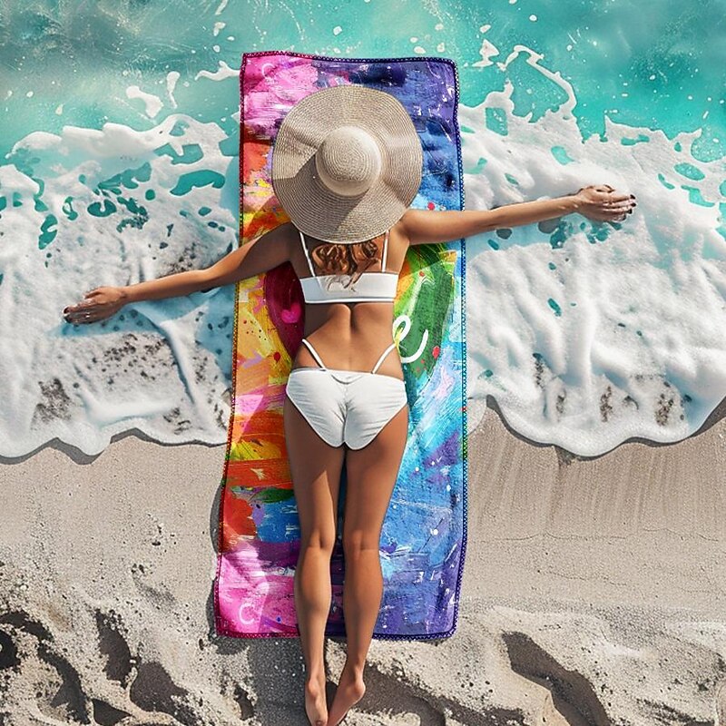 Beach Towel LGBT Love Series Large 3D Print Sea Pattern Towel Bath Towel Beach Sheet Blanket Classic 100% Micro Fiber Comfy Blankets4