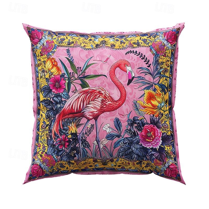 Flamingo Leopard and Toucan Pattern 1PC Throw Pillow Covers Multiple Size Coastal Outdoor Decorative Pillows Soft Velvet Cushion Cases for Couch Sofa Bed Home Decor3