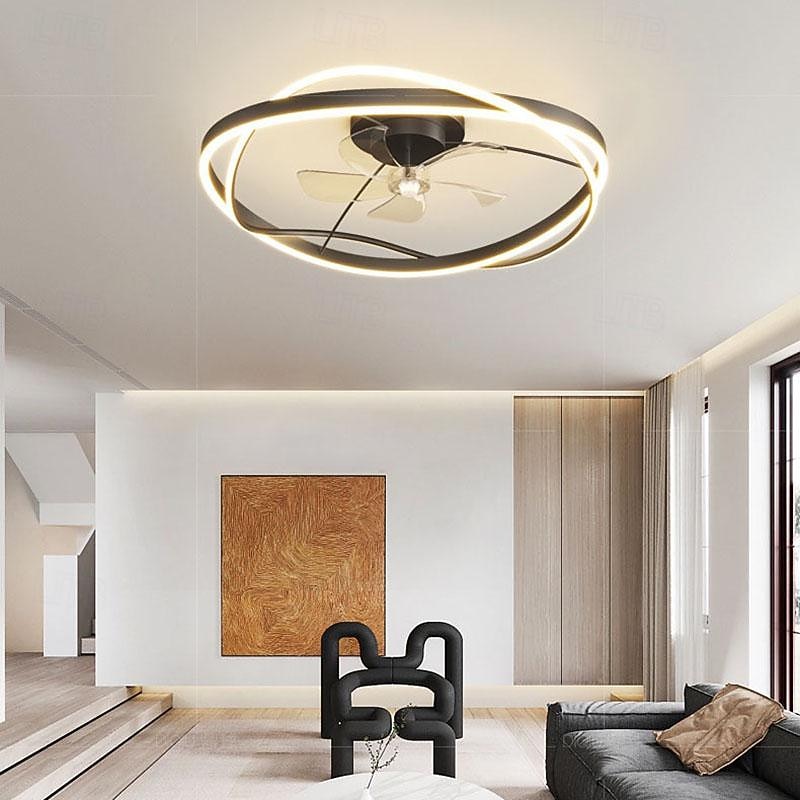 Led Ceiling Light Fan Light Simple Nordic Smart Style Acrylic Metal Bedroom Study Living Room Warm Light 1-Light 60Cm 110-120V 220-240V4