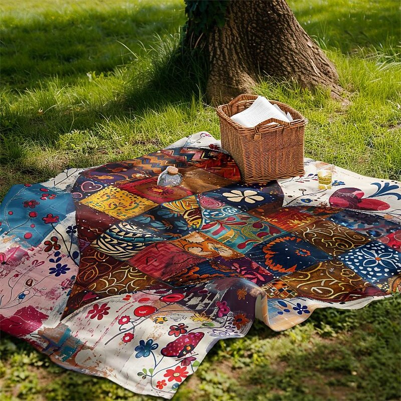 Patchwork Heart Pattern Throws Blanket Flannel Throw Blankets Warm All Seasons Gifts Big Blanket3