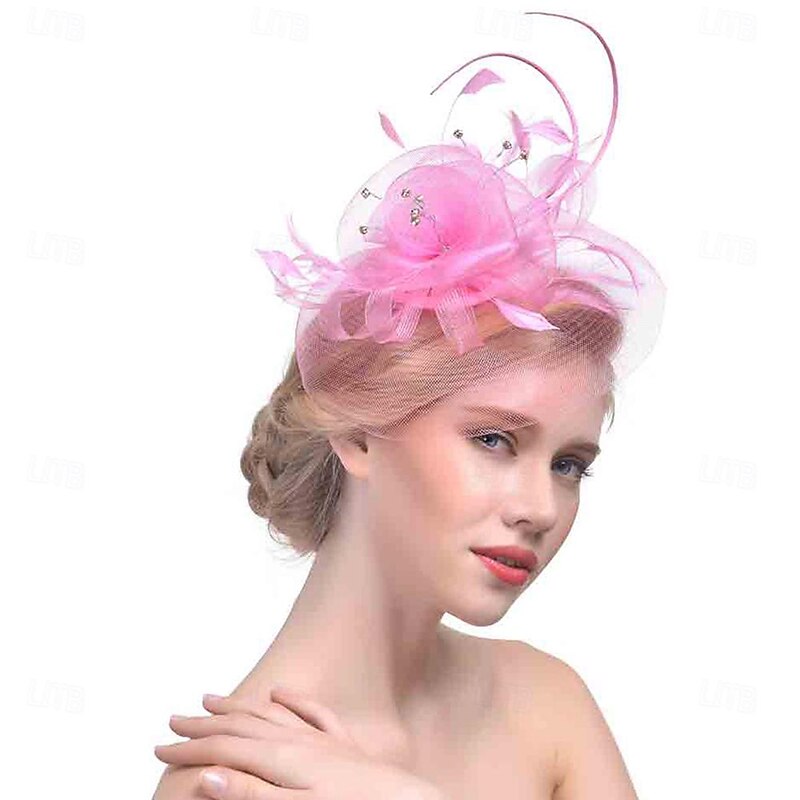 Fascinators Kentucky Derby Hat Headwear Organza Fedora Hat Top Hat Veil Hat Horse Race Cocktail Elegant Vintage With Feather Bows Headpiece Headwear