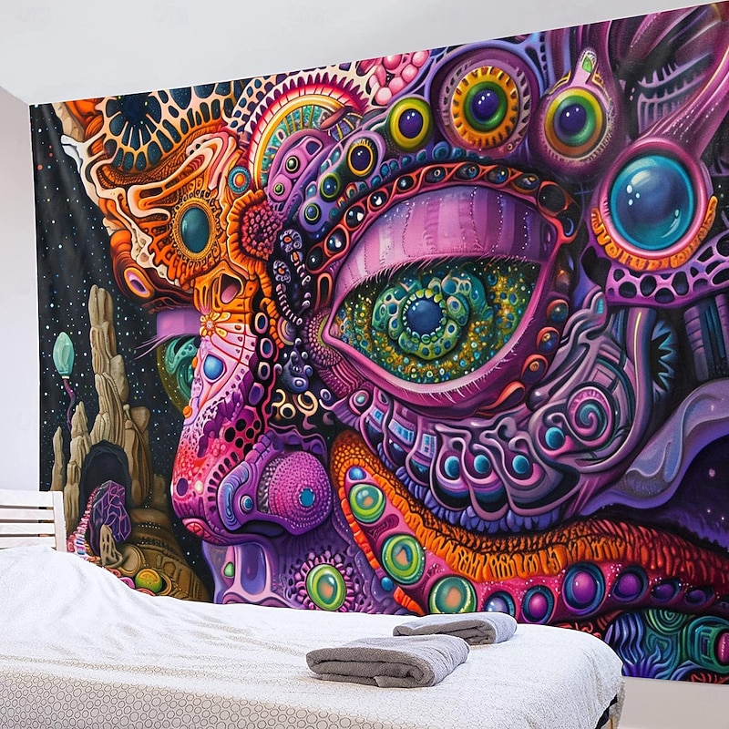 Trippy Psychedelic Hanging Tapestry Wall Art Large Tapestry Mural Decor Photograph Backdrop Blanket Curtain Home Bedroom Living Room Decoration3