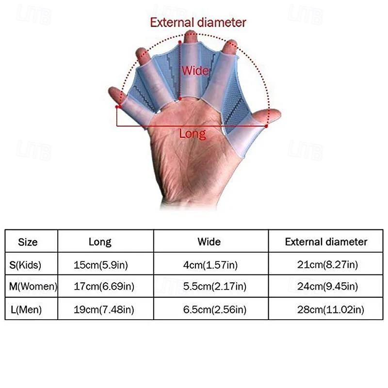 2Pcs Men Women Child Silicone Swim Pool Sports Professional Training Swimming Half Finger Hand Fins Webbed Gloves Paddles Equipment2