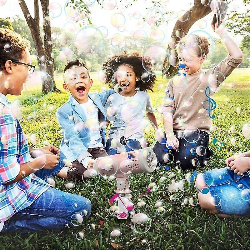 Bubble Maker Bath Toy Pool Party Supplies With Telescope Shape Blowing Soap Foam Machine Space Bunny Design2