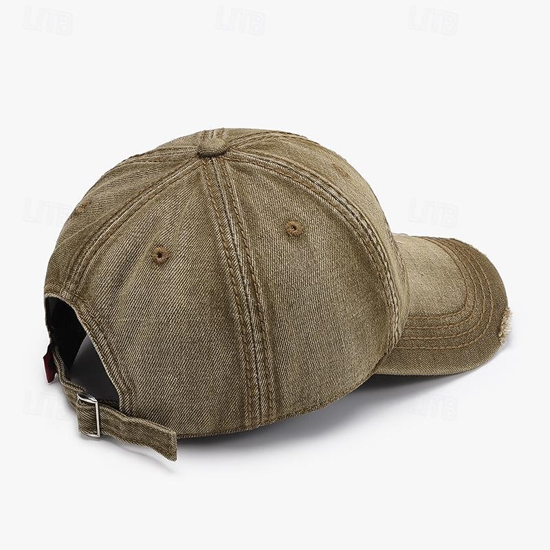 Men's Baseball Cap Sun Hat Trucker Hat Black Blue 100% Cotton Embroidered Ripped Fashion Casual Street Daily Letter Adjustable Sunscreen Breathable4