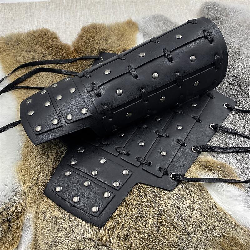 Retro Vintage Punk & Gothic Medieval Armor Wristband Wrist Brace Viking Knights Templar Crusader Archery Fancy Dress Men's Viking Fantasy Halloween Carnival Masquerade Party Stage LARP Adults' 14