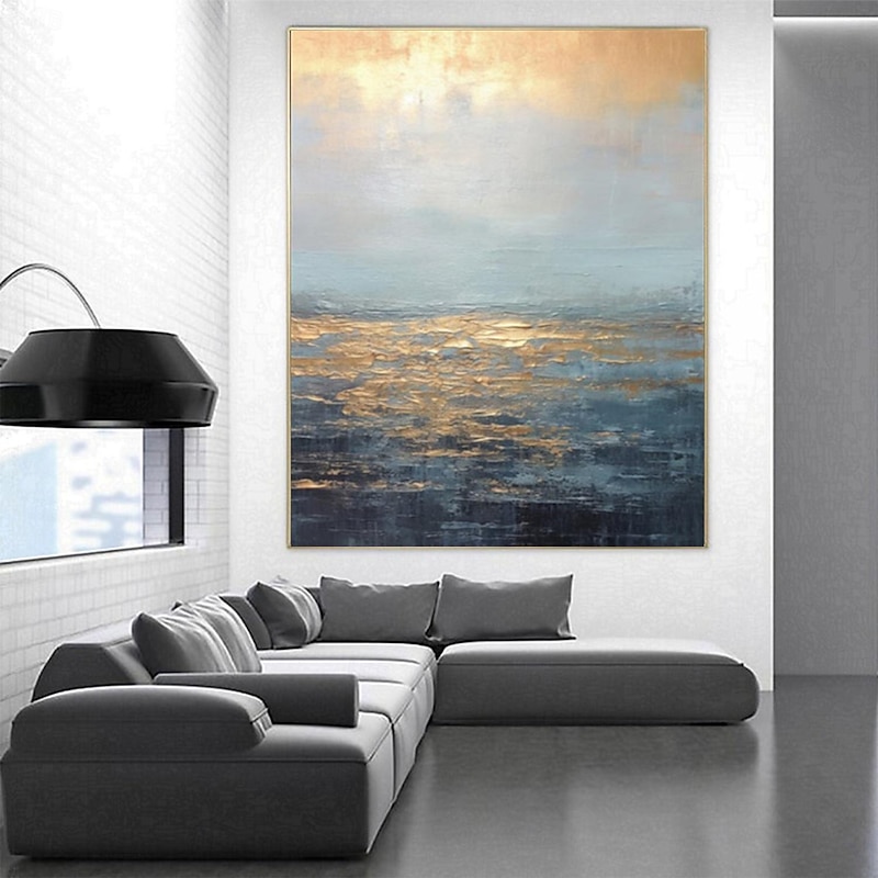 Handmade Oil Painting Canvas Wall Art Decoration Abstract Knife Painting Landscape Gold Used For Home Decoration Rolled Without Frame Unstretched Painting4