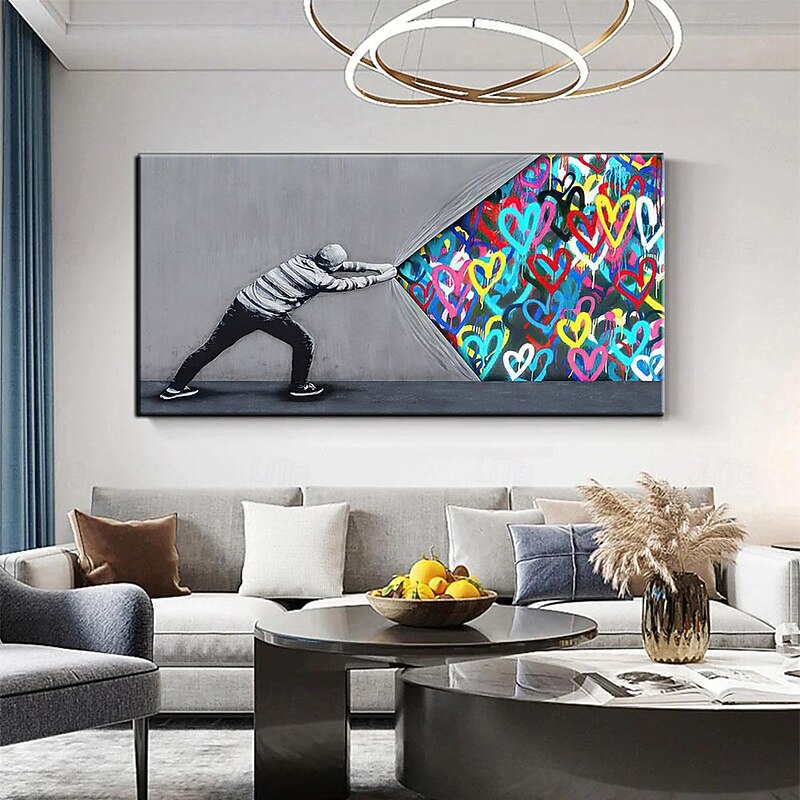 Street Art Handmade Hand Painted Graffiti Art Oil Painting Wall Art Urban Style Canvas Banksy Style Canvas Graffiti Art Modern Home Decor Rolled Canvas No Frame2