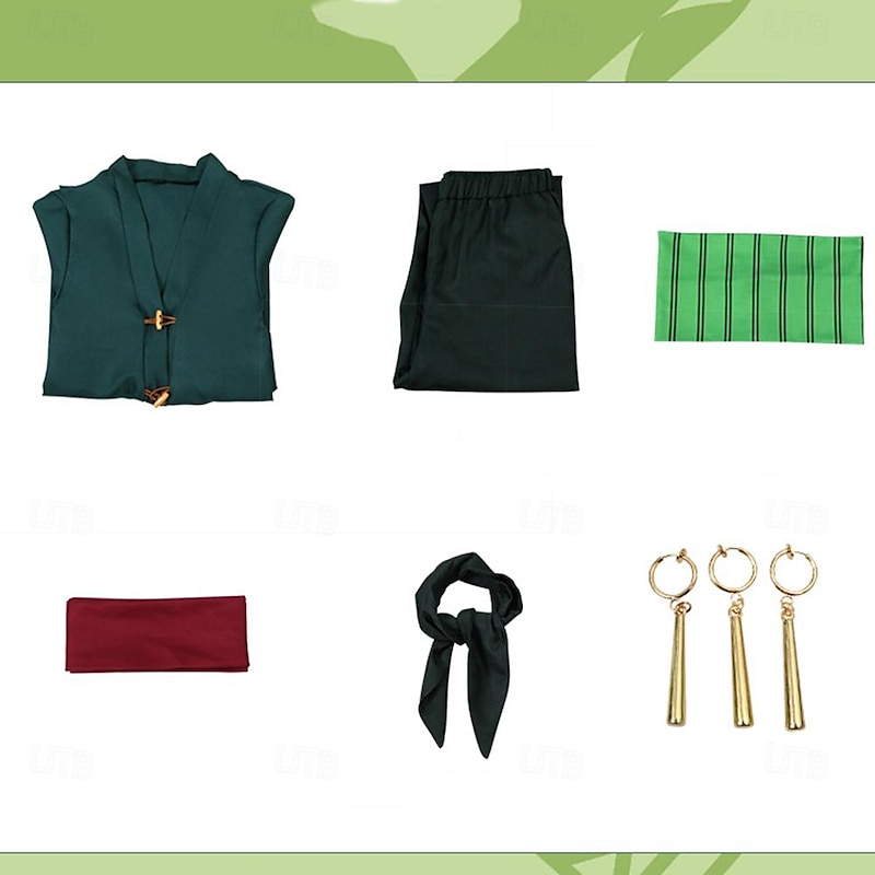 Pirate Roronoa Zoro Anime Cosplay Costume Outfits Cosplay Suits Carnival Masquerade Costume For Men's Boys' Kid's Adults'3