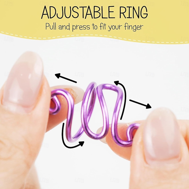 8Pcs Handmade Crochet Tension Ring Crochet Tension Ring Alumium Wire Tension Ring Metal Knitting Tools Multifunctional Hook Finger Ring Yarn Regulator2