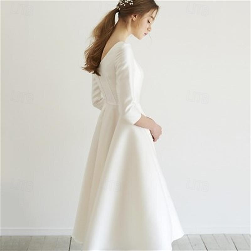 Vintage 1950s Mini Dress Little White Dress Bridal Solid Colored A-Line Fancy Dress Women's Masquerade Wedding Bridal Shower Bachelorette Party Adults' Dress Homecoming Dresses4