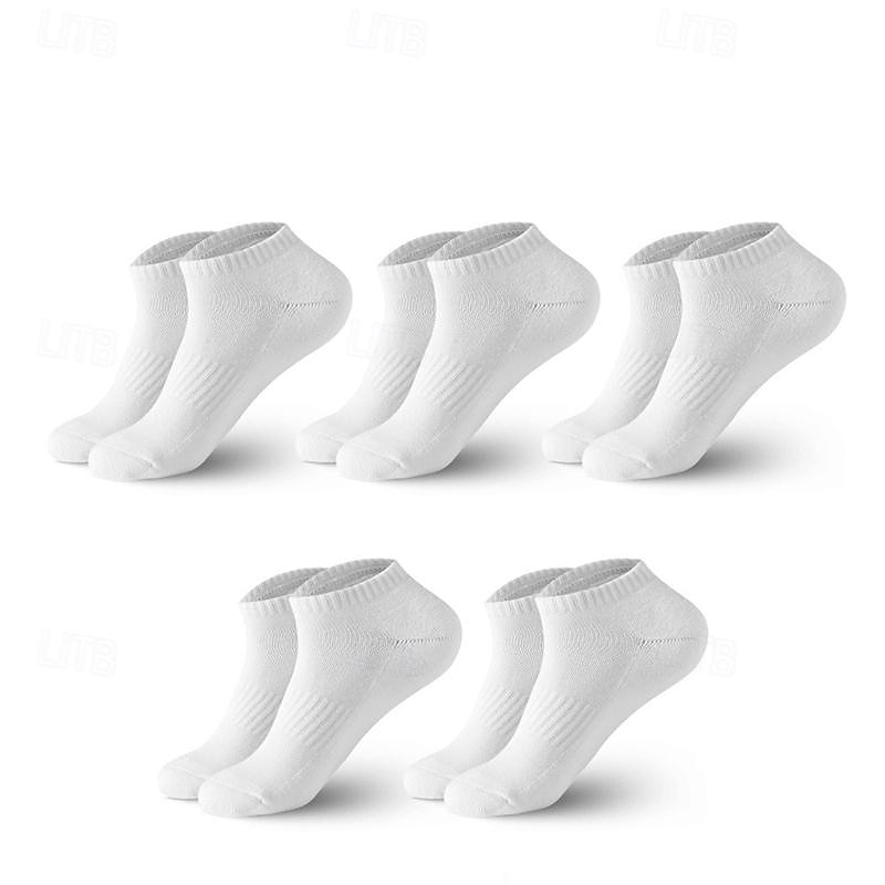 Men's 5 Pack Multi Packs Socks Crew Socks Running Socks Casual Socks No Show Socks Hosiery Black White Color Plain Sports & Outdoor Casual Daily Basic Medium Spring Fall Fashion2