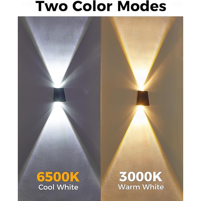 Solar Outdoor Wall Light Up and Down Lighting IP65 Waterproof Wall Wash Light for Outdoor Garden Yard Garage Porch Landscape Decoration Lighting 1/2/4pcs4