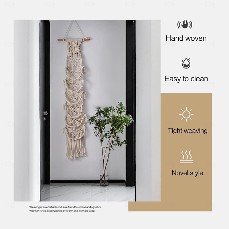 Bohemian Hat Holder Cotton Hanging Organizer For Caps And Scarves Tapestry Cap Holder Organizer Wall Decoration Caps Holder Organizer Hanging Hat Rack Storage Cap Holder Hat Display Rack Wall4