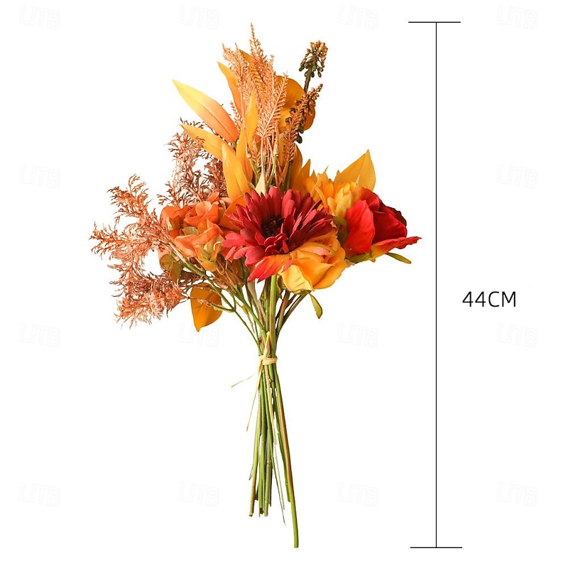 Decorative Autumn Color Bouquet Manufacturer With Simulated Flowers Artificial Flowers Green Plants Wedding Ins Style4