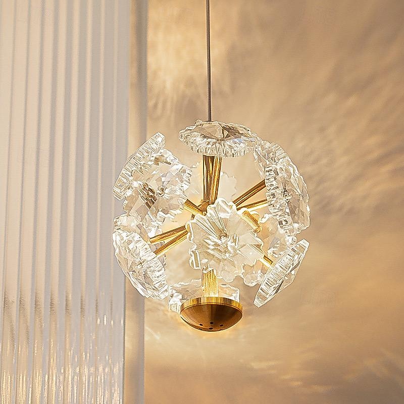 LED Pendant Light Hanging Lamp Simple Cafe Restaurant Bar Pendant Light E27 Light Source Metal Crystal Art Droplight Flashlight Ceiling Light 110-240V2