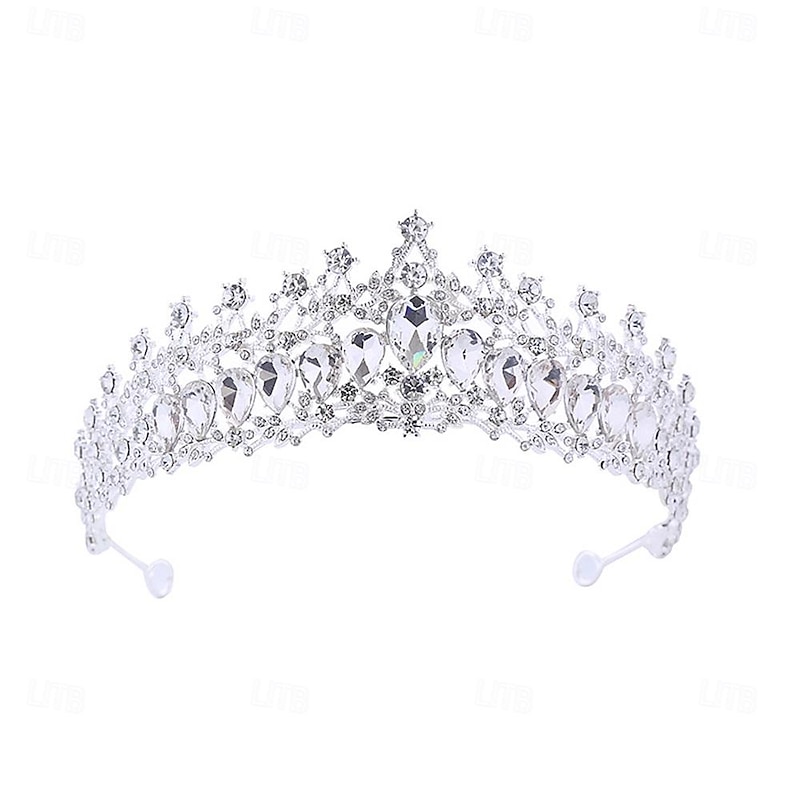 Bride's Crown Headwear Metal Hair Ornament Birthday Crown Crystal Hair Hoop Luxury Headwear Winter