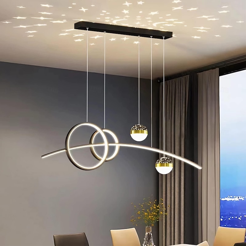 120 cm Dimmable Pendant Light Aluminum Silica gel Artistic Style Novelty Stylish Painted Finishes Black Artistic Modern 110-240 V - Main Image