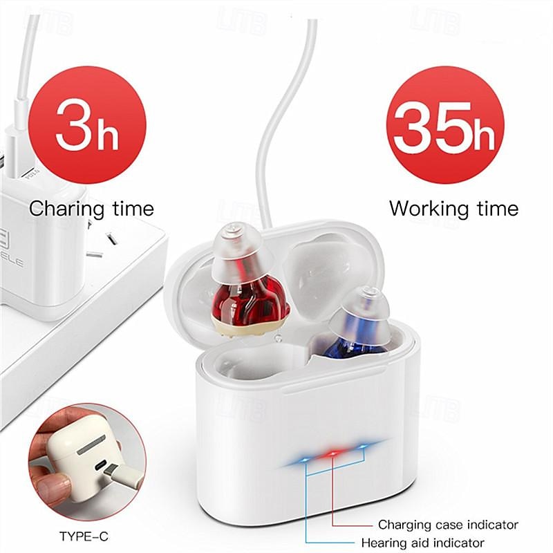 Invisible Noise Reduction Hearing AidRechargeable Sound Amplifier for the ElderlyHearing AidRechargeable CompartmentAccessories2