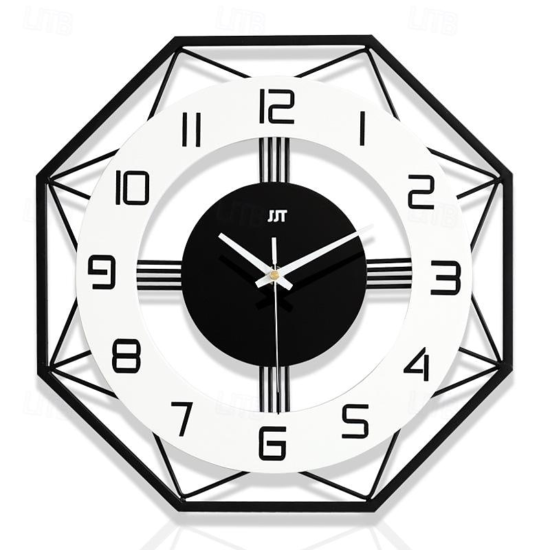 Large Wall Clocks for Living Room Decor 16 inch Silent Modern Wall Clocks Wall Clock Battery Operated Non Ticking Black Wood Decorative Clock Wall for Kitchen Bedroom Office Classroom2