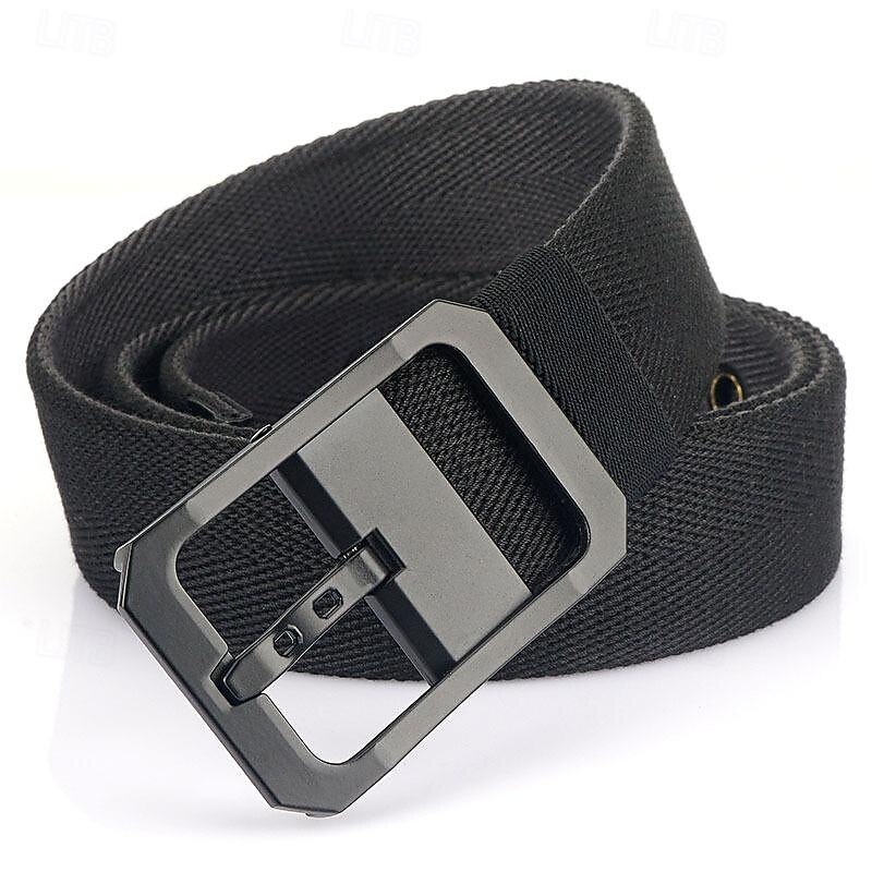 Men's Tactical Belt Canvas Belt Nylon Belt Waist Belt Black White Alloy Durable Adjustable Plain Outdoor Daily2