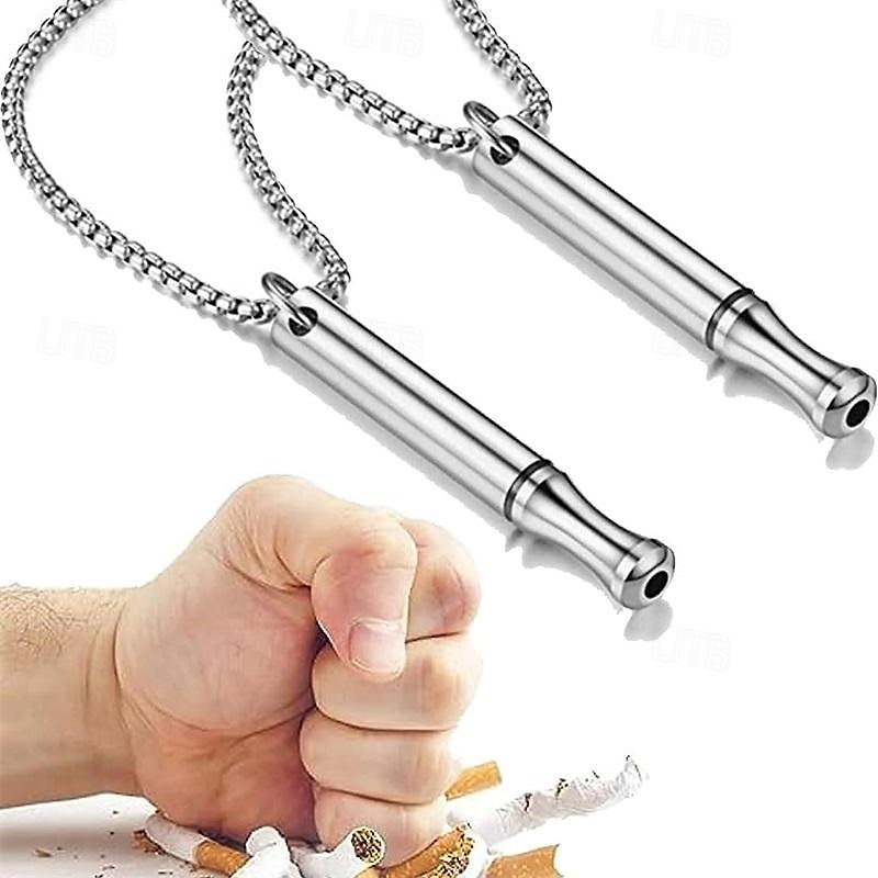 Stop Smoking Necklace Anxiety Whistle Necklace Breathing Necklace Stop Smoking Stress Relief Mindful Necklace Meditation Necklace2