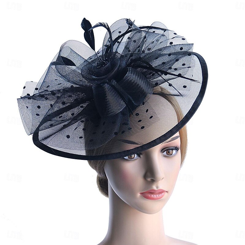 Fascinators Hats Headwear Organza Fedora Hat Floppy Hat Top Hat Horse Race Cocktail Elegant Vintage With Feather Bows Headpiece Headwear4
