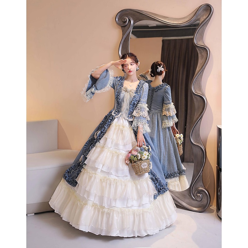Gothic Victorian Medieval Dress Party Costume Prom Dress Princess Shakespeare Bridal Solid Color Ball Gown Fancy Dress Women's Halloween Carnival Valentine's Day Wedding Party Evening Party Teen3