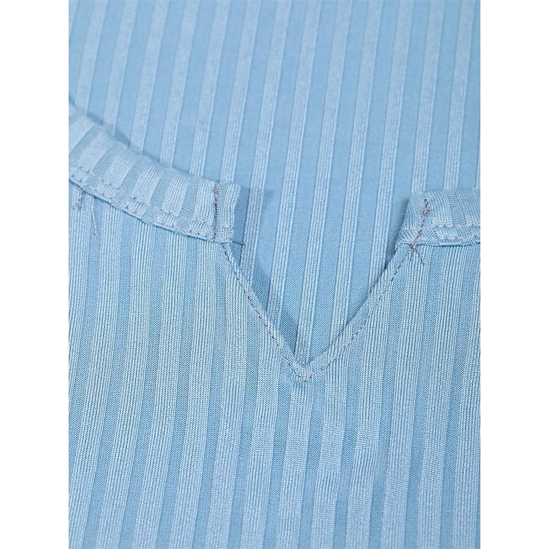 Men's T Shirt Muscle Shirt Ribbed Knit tee Tee Top Long Sleeve V Neck Summer Plain Pit Strip Fashion Designer Basic Knitting Vacation Street Going out Black White Pink Top Tee for Men4