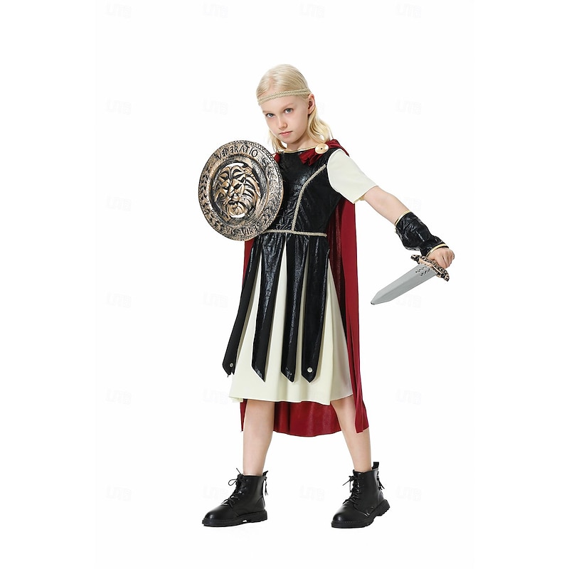 Outfits Cosplay Costume Outfits Roman Costumes Warrior Fancy Dress Boys' Girls' Halloween Carnival Masquerade Performance Halloween Kid's More Accessories Costume3