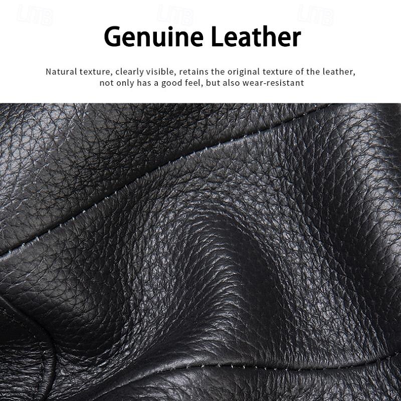 Men's Crossbody Bag Shoulder Bag Messenger Bag Leather Cowhide Outdoor Office Daily Zipper Large Capacity Durable Solid Color 7456 brown 7456 black Coffee3