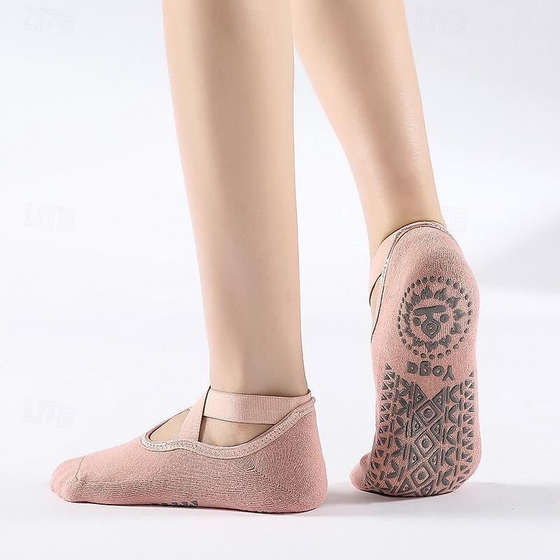 New cross band yoga socks towel bottom with glue ballet sports socks cotton cross-border YOGA SOCKS3