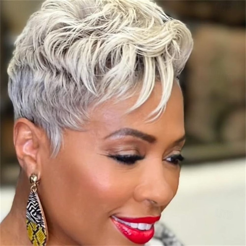 Glueless Short Curly Wigs Natural Looking Synthetic Wigs for Ladies Daily Cosplay Hair Wig4