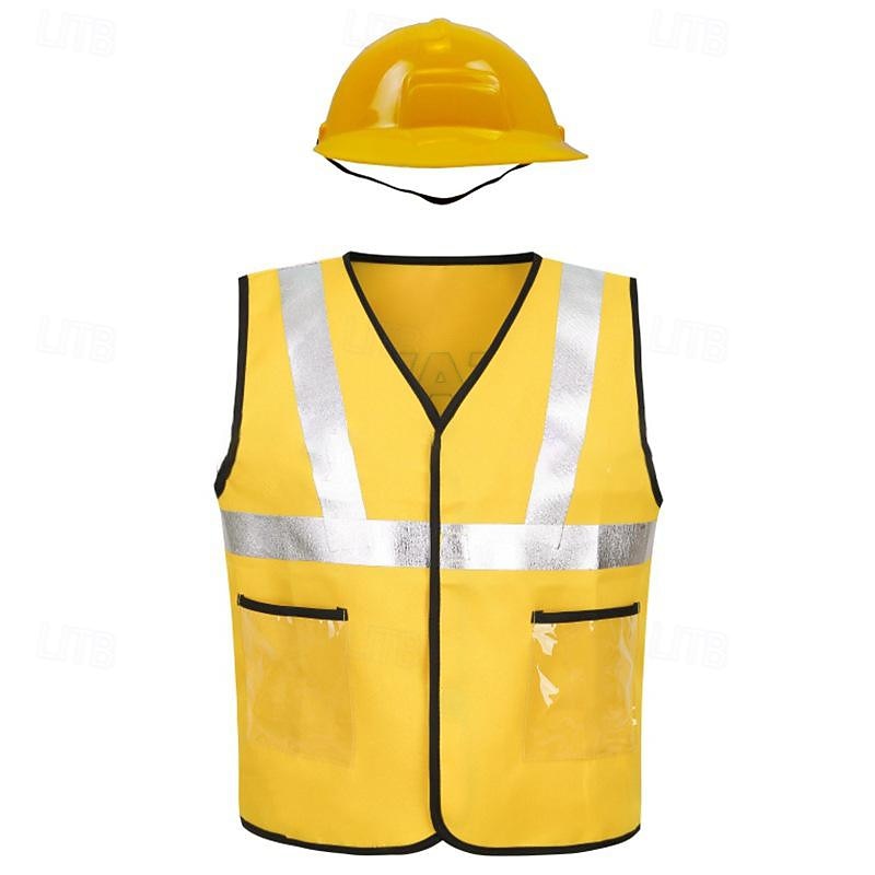 Boys Girls' Worker Cosplay Costume Outfits For Masquerade Cosplay Kid's Vest Hat3