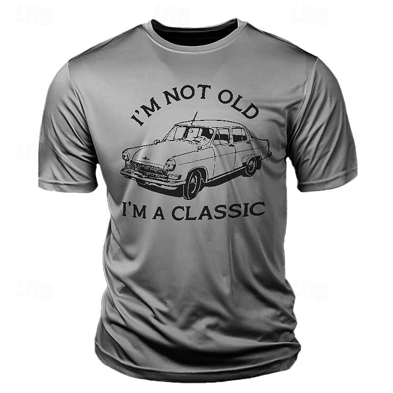 Men's Short Sleeve Graphic Tee: 'I'm Not Old I'm A Classic' Funny Vintage Car Lifestyle Design4
