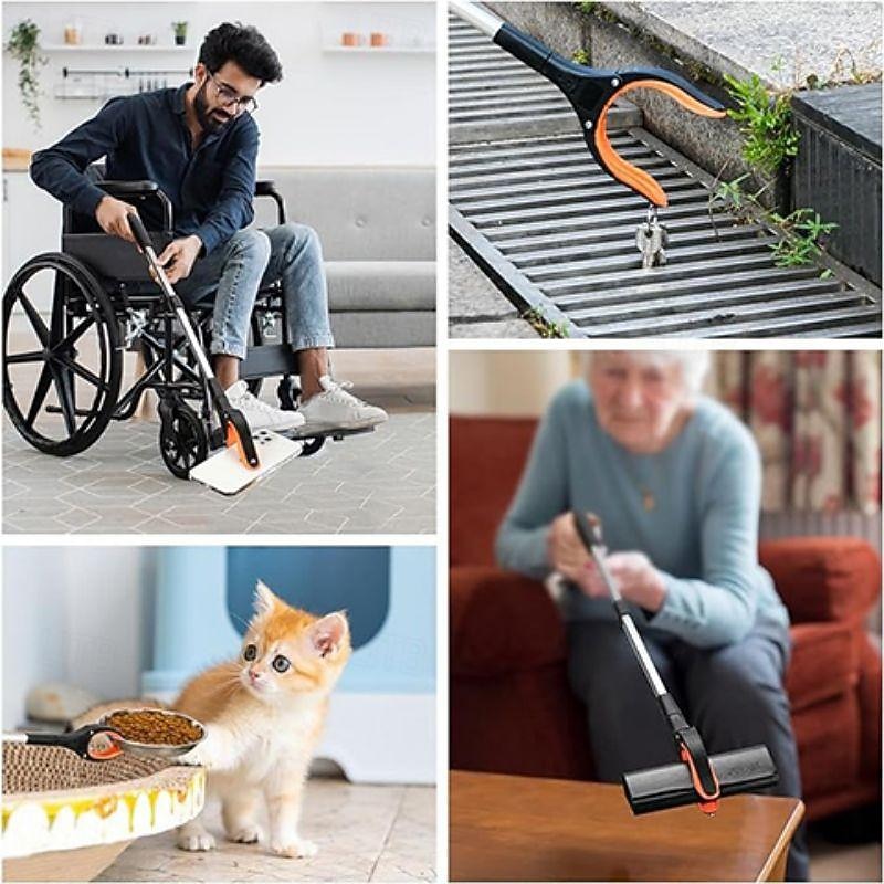 Grabber Reacher Tool 360 Degree Rotating Head, Wide Jaw, 32" Foldable, Lightweight Trash Claw Grabbers for Elderly, Reaching Tool for Trash Pick Up Stick, Litter Picker Arm Extension2