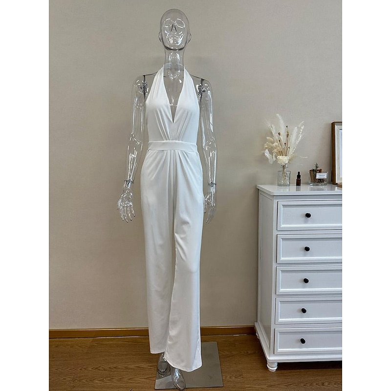 Retro Vintage 1960s 1970s Floor Length Masquerade Halter Jumpsuit Fancy Dress Women's Valentine's Day Masquerade Party / Evening Engagement Party Prom Adults' Leotard / Onesie Spring & Summer4