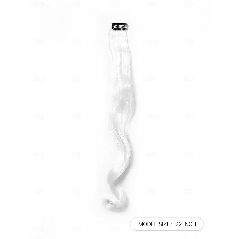 Body Wave Bouncy Curl Synthetic Hair 22 inch Hair Extension Clip In / On 10-Pack Smooth Women's4