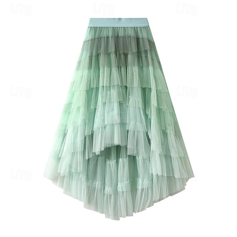 1950s Fairy Mesh Layered Maxi Tutu Tulle Skirt Fancy Dress Women's Kings Day Carnival Masquerade Party / Evening Bachelorette Party Adults Skirts3
